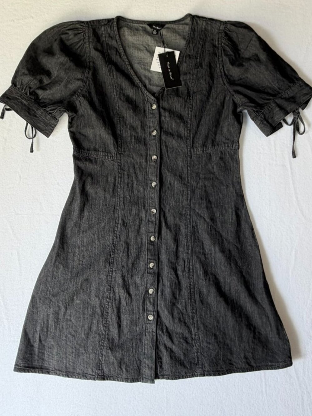 Sim & Sam Black / Grey Denim Midi Dress